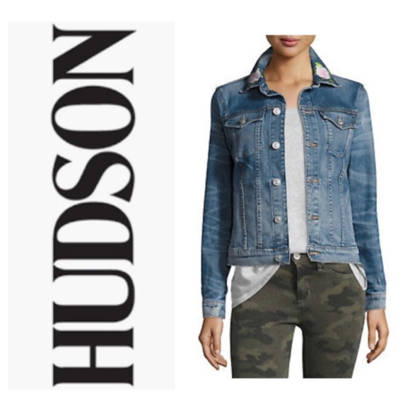 Hudson Jeans Jacket Embroidery Floral Roses Denim - Picture 8 of 8